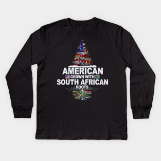 Christmas Tree  American Grown With South African Roots - Gift for South African From South Africa Kids Long Sleeve T-Shirt